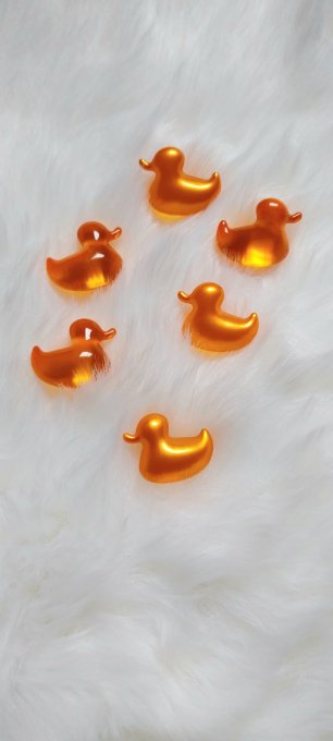 Perle de bain canard abricot